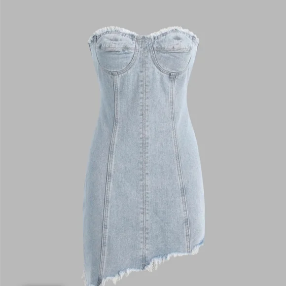 Cider Strapless Denim Dress - Picture 4 of 16